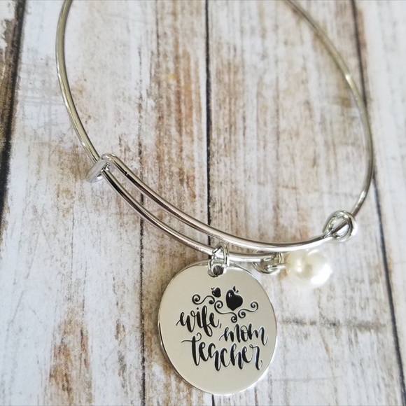 WIFE MOM TEACHER bracelet - Picture 2 of 6